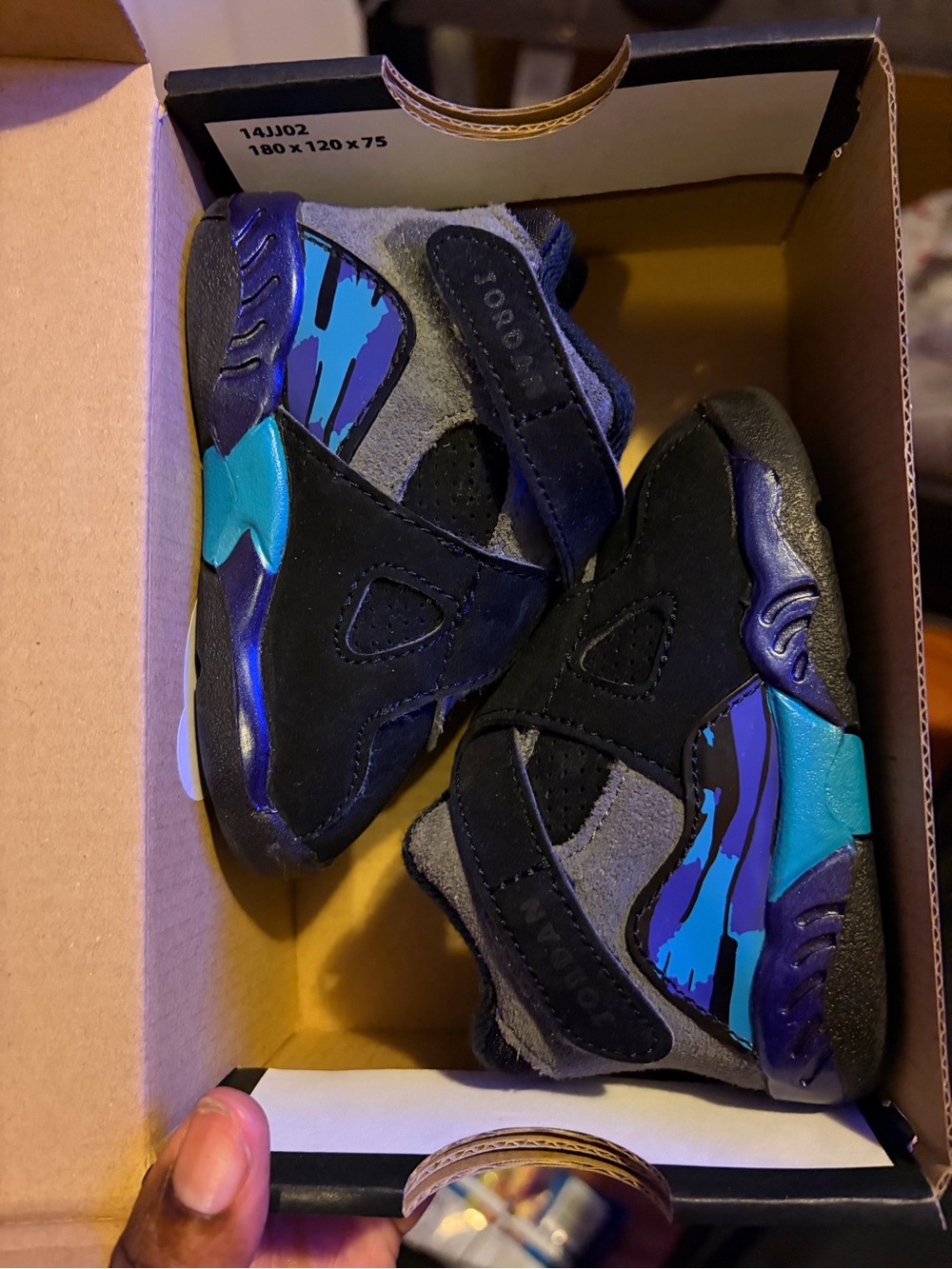 Jordan Kids Sneakers in Black, Teal & Purple